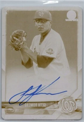 2018 Bowman Prospect Yellow Printing Plate Auto 1/1 Seth Romero #CPA-SR - Image 1 of 2