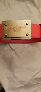 Brand NEW DOLCE & GABBANA Belt Vernice Fluo Gold & Silver Tone Metal 90 cm/36in - Picture 1 of 9