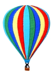 Iron on patch applique Hot Air Balloon - Striped Measures 2-1/4" x 3" - Picture 1 of 1