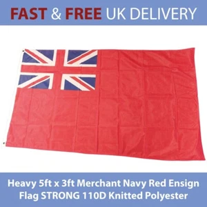 Heavy 5ft x 3ft Merchant Navy Red Ensign Flag STRONG 110D Knitted Polyester - Picture 1 of 13