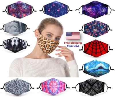 Reusable Washable Fashion High Quality Face Mask Cover Filter Pocket 2 Filters - Image 1 of 4