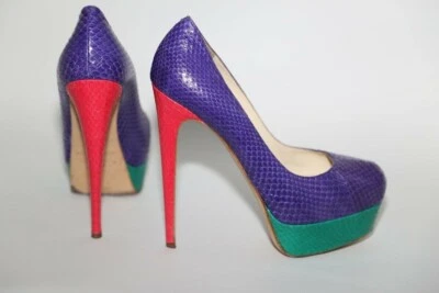 Zapatos de salón BRIAN ATWOOD Hamper Elaphe Serpiente Cuero Repujado Plataforma Talla 39 Foto 1 de 4