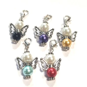 5 Schutzengel Glücksbringer Perlenengel Hochzeit Taufe Gastgeschenk Anhänger #2 - Bild 1 von 7