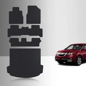 ToughPRO Full Set Floor Mats BLACK For Acura MDX All Weather 2007-2013 - Picture 1 of 7