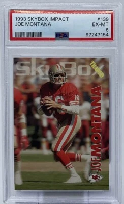 Joe Montana PSA 6 - 1993 Skybox Impact - 49ers Legend, Notre Dame, KC Chiefs Foto 1 de 4