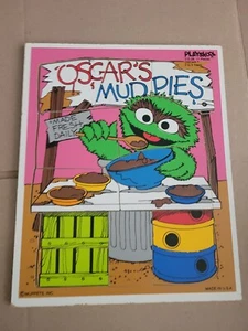 Vintage Playskool Wood Puzzle Oscar's Mud Pies 11 Pc Grouch 315-28 Muppet - Picture 1 of 1