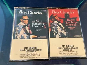 Ray Charles Lot of 2 Vintage Cassette Tapes Heart Touching Classics Volume 1 & 2 - Picture 1 of 3