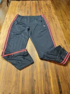 Adidas Workout Pants Joggers Athletic Basketball Men's XL Side Button Blue Red - Picture 1 of 14