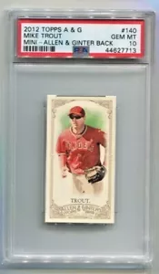 2012 Allen & Ginter's MIKE TROUT Mini A&G Back 2nd Year #140 PSA 10 Gem Pop 5 - Picture 1 of 2