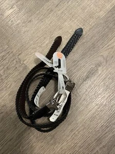 2-Wonder Nation Boy's Reversible Casual Belt Size M/L (8/12) Black Brown Braid - Picture 1 of 5