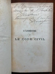 Atheismus und Bürgerliches Gesetzbuch - Alexandre Duverger - Autogrammsendung - 1888 - Bild 1 von 11