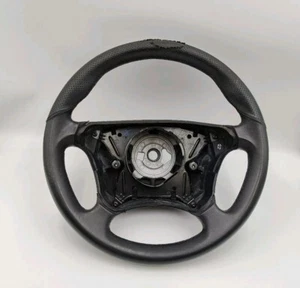 2000-2002 Mercedes-Benz W210 W208 CLK55 E55 AMG BLACK LEATHER STEERING WHEEL - Picture 1 of 24
