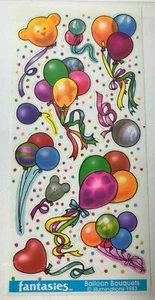 Vintage Aufkleber Illuminations Fantasies 1983 Ballonsträuße 80er Stickerbogen - Bild 1 von 2