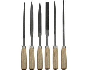 Schlüsselfeilen-Set - 6 Stk. mit Holzheft, Länge 170 mm (M59) - NEU + OVP - Bild 1 von 1