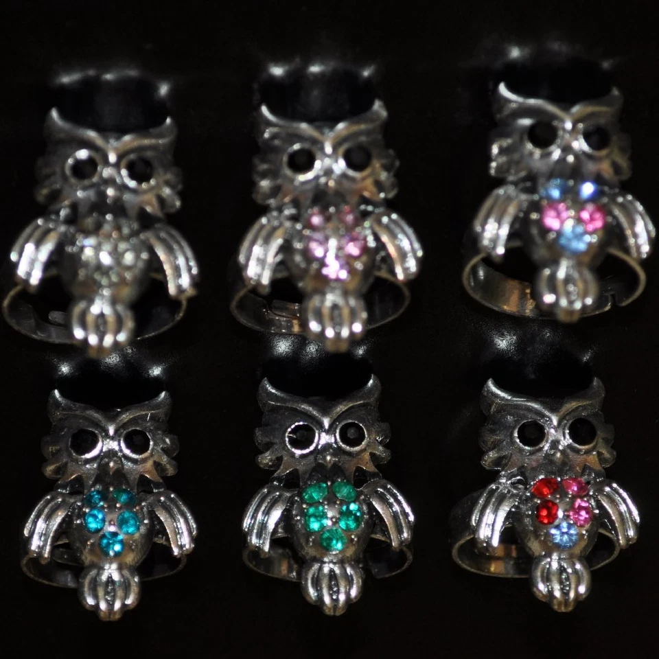 EULENRING Auswahl VIELE FARBEN Eulen Ring Kauz Uhu Owl hibou anneau gufo anello - Bild 1 von 1