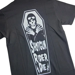 T-shirt uomo Shotgun Rider Rider Die Skull grafica tema moto equipaggio taglia S - Foto 1 di 9