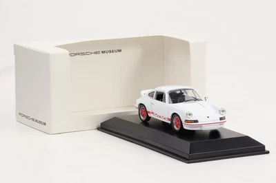 1:43 Porsche 911 Carrera RS 2.7 1973 Bianco Rosso Diecast Museo Map - Immagine 1 di 4