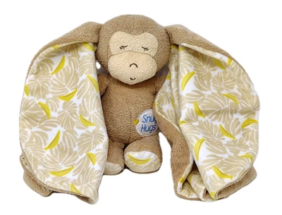 Manta de seguridad para bebé Snug Hug Monkey Lovey orejas grandes flojas plátano juguete de peluche Foto 1 de 4