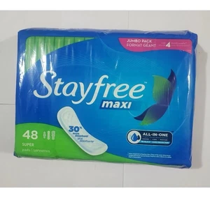Maxi almohadillas Stayfree, súper sin alas, sin perfume, 48 quilates - Imagen 1 de 1
