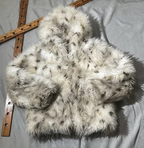 Vintage Donna Salyers Fabulous Furs Womens Medium Faux Fur Zip Hoodie Coat 90s - Picture 1 of 14