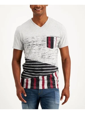 Camisa informal ALFANI Tech gris manga corta clásica con botones elástica para hombre M Foto 1 de 3