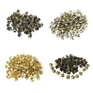 Pyramid Pins Rivets 100pcs 7mm Copper Punk Patches For Leather Bag Belt - Picture 1 of 3