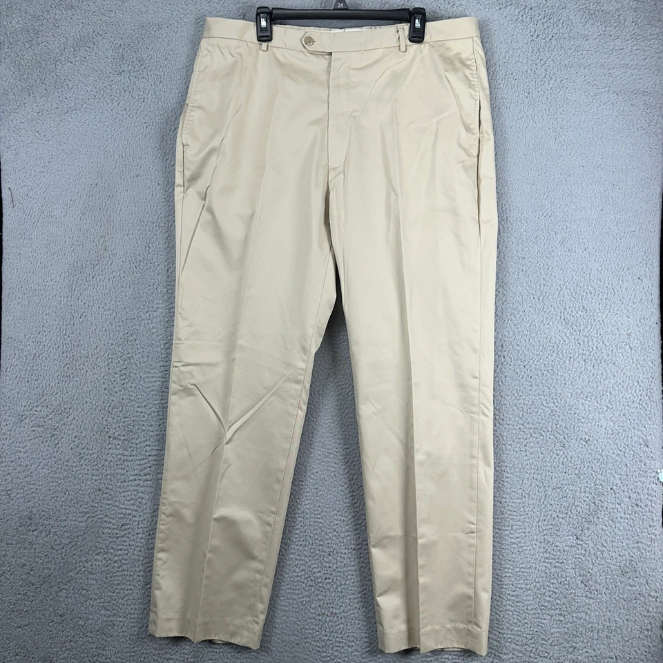 Daniel Cremieux Mens Dress Pants 40X32 Beige Flat Front Straight Fit Pockets - Image 1 of 4