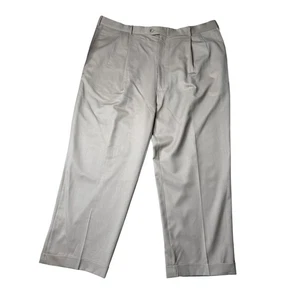 JB Britches Made in Italy Khaki 100 %Wool Pleated Dress Pants Mens Size 46L - Picture 1 of 9