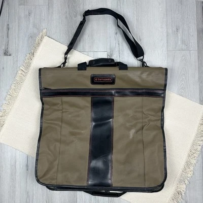 Vintage Samsonite Khaki Hanging Garment Bag Luggage Suit Dress Shldr Strap READ - Image 1 of 4