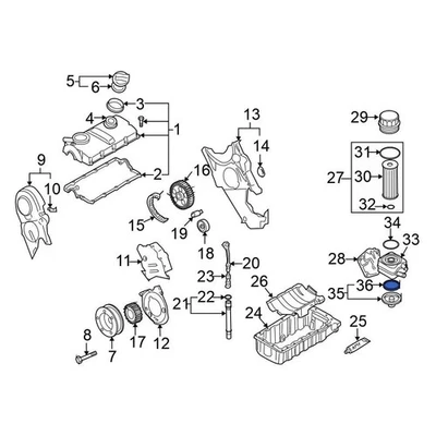 For Volkswagen Jetta 1999-2014 Volkswagen 038117070 Engine Oil Cooler Cover Seal Foto 1 de 4