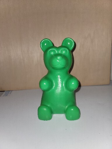 Rare Vtg Y2K Neon Lime Green Popcorn GUMMY BEAR Lamp Light NIGHTLIGHT 9” 