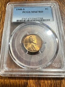 1948 S Lincoln Penney PCGS 67 RD Free Shipping USA Only (48) - Picture 1 of 2