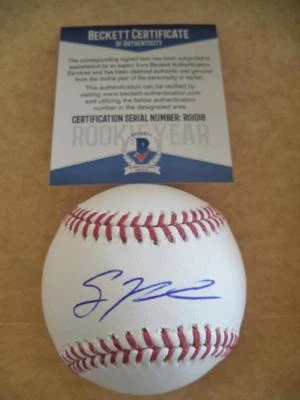 SEAN NEWCOMB ATLANTA BRAVES NOVATO AÑO FIRMADO AUTOMÁTICO ML BÉISBOL BECKETT R01016 Foto 1 de 3