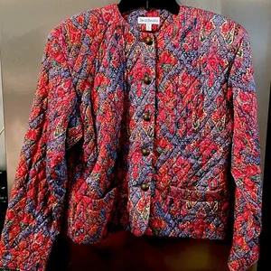 Vintage Quilted Shoulder Pads Size 8 Women Jacket Cottage Blazer 80’s Made USA - Picture 1 of 9