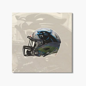 Casco Carolina Panthers NFL 4"" X 4"" montaña rusa cuadrada de madera - Imagen 1 de 3