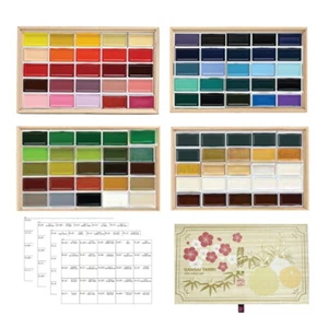Kuretake Gansai Tamebi set 100 colori in scatola di legno di paulownia dal Giappone - Foto 1 di 4