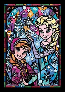 Tenyo 266 Piece Jigsaw Puzzle Frozen Anna & Elsa Stained Glass Tight Series - Picture 1 of 5