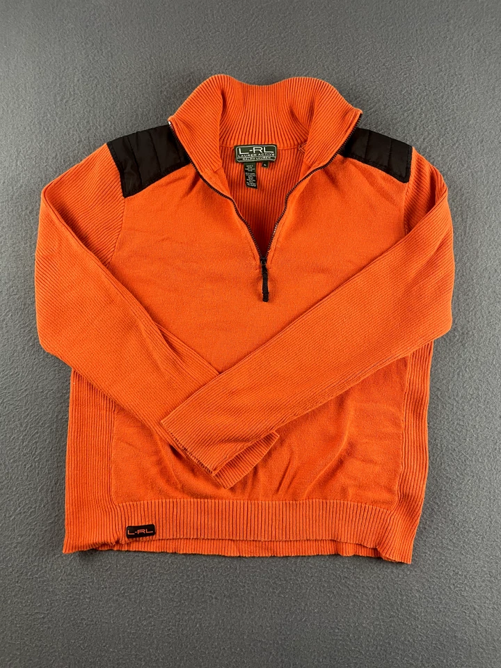 Suéter Lauren Ralph Lauren 1/2 Cremallera Para Mujer XL Naranja Hombreras Ropa Activa Foto 1 de 4