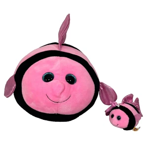 Lotto di 2 portachiavi Ty Beanie Boos 2013 Gilly Fish 9" peluche e clip chiave 3" - Foto 1 di 21