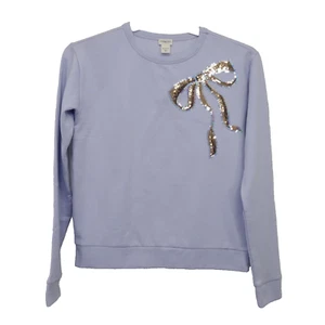 Crewcuts Kids Girls Purple Sequin Bow Long Sleeve Sweatshirt Size XL (12-14) - Picture 1 of 7