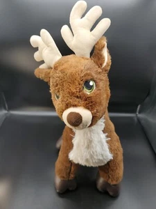Peluche de reno Build A Bear Merry Mission - ciervo marrón - ojos verdes - Imagen 1 de 6