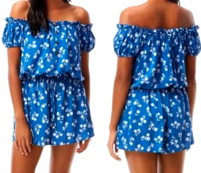 🌞KATE SPADE DAISY ЦВЕТОЧНЫЙ КОМБИНЕЗОН ПРИКРЫТЬ КУПАЛЬНИК АРА СИНИЙ РАЗМЕР M, L🌺НОВЫЙ С ЯРЛЫКАМИ! - Изображение 1 из 4