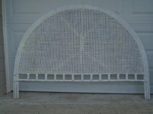 Wicker King Size Headboard Arched Rattan Sunrise Sunburst Beam Regency Art Deco - Picture 1 of 17