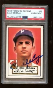 Dale Coogan Signed 1983 Topps 1952 Reprint #87 Autograph Rare D:'89 PSA/DNA *717 - Picture 1 of 1
