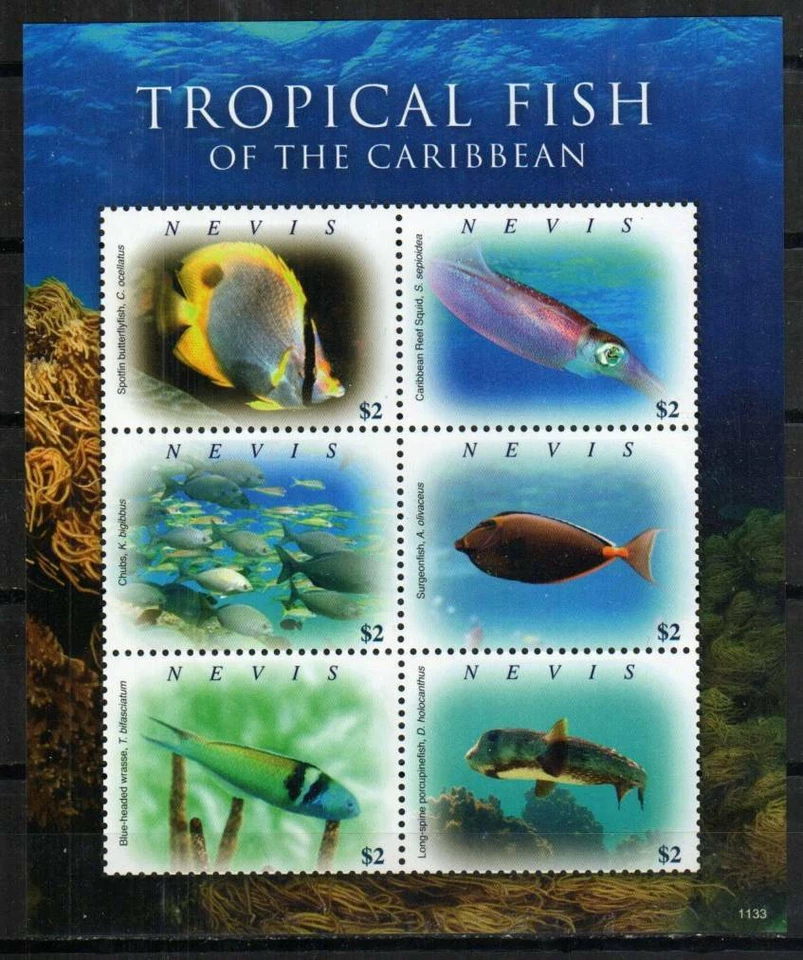 Sello Nevis 1682 - Peces tropicales Foto 1 de 1