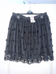 Girls 15-16 years Black Sheer Look Ruffle Pom Skirt Short - Picture 1 of 7