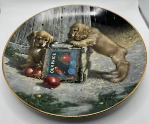 Piatto vintage River Shore Double Take Cocker Spaniel cuccioli incorniciato da collezione - Foto 1 di 2