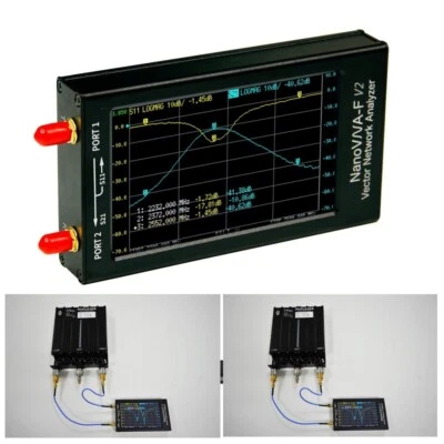 4.3 Inch 50KHz-3GHz NanoVNA-F V2 VNA Network Antenna Analyzer UHF HF VHF BLACK - Image 1 of 4