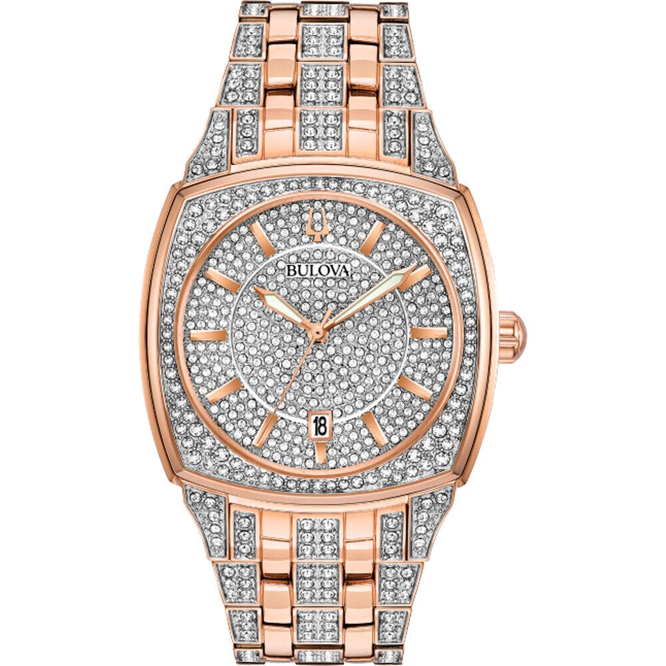 Bulova Crystal Phantom Silver/White Men's Watch - 98B324