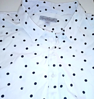 Camisa para mujer Gloria Vanderbilt Amanda SWAN con botones 3X de gran tamaño con lengüeta enrollable Foto 1 de 4